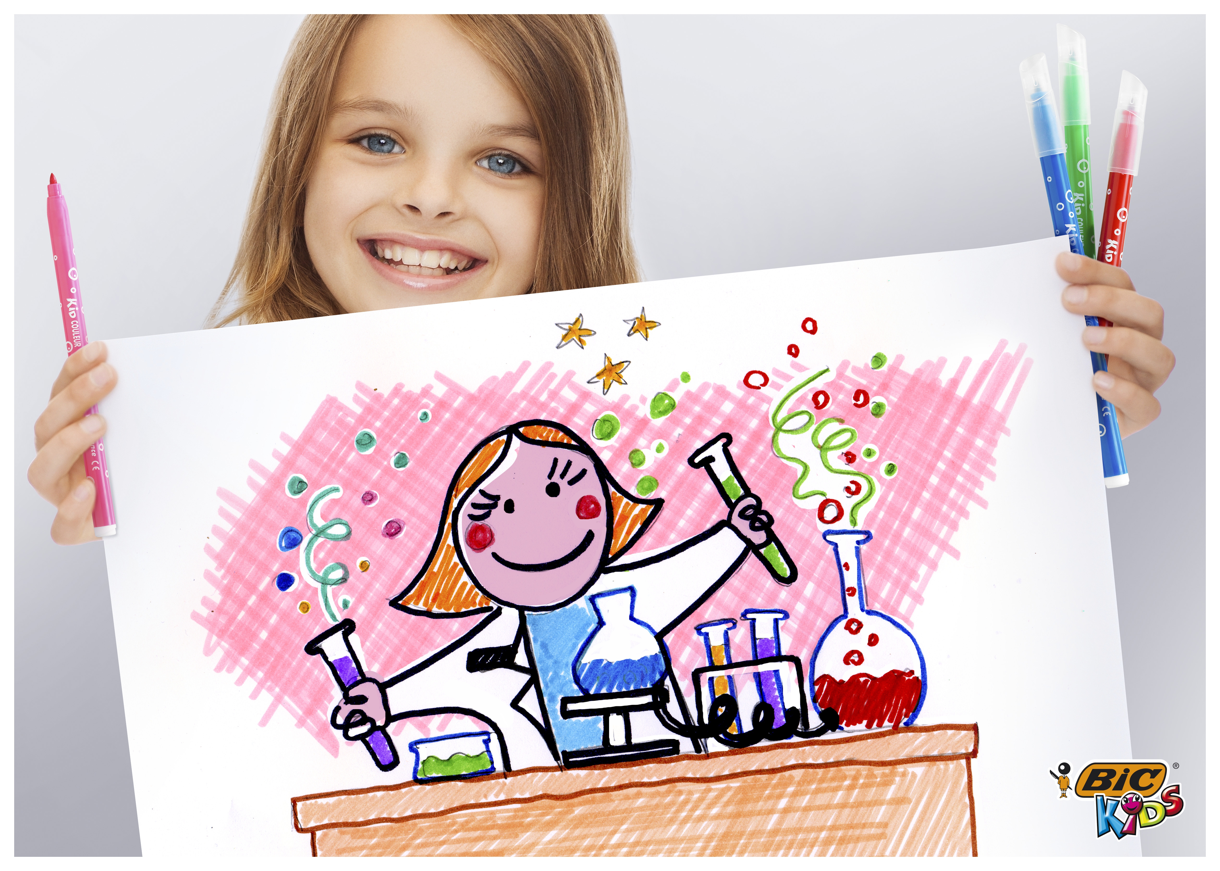 BIC Kids Kid Couleur Feutres de coloriage Pointe moyenne - Couleurs assorties | Etui de 12